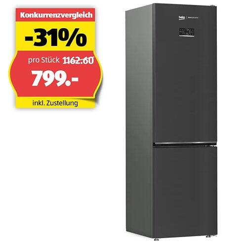 BEKO Kühl-Gefrierkombination KG540, 322 Liter, C, Dark Inox