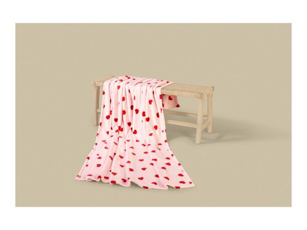Livarno Home Pink Blanket With Hearts