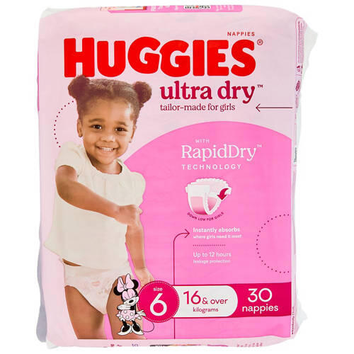 Girls Size 6 Junior Nappies 30 Pack