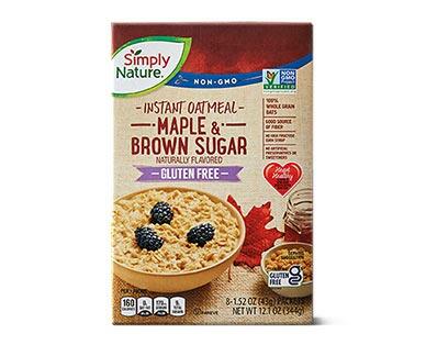 Simply Nature 
 Gluten Free Oatmeal Original or Maple Brown Sugar