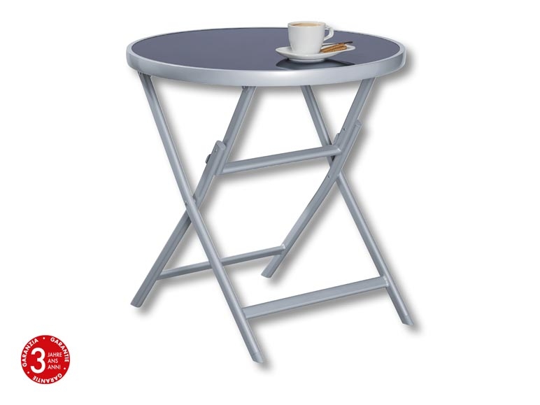 Table en verre et aluminium