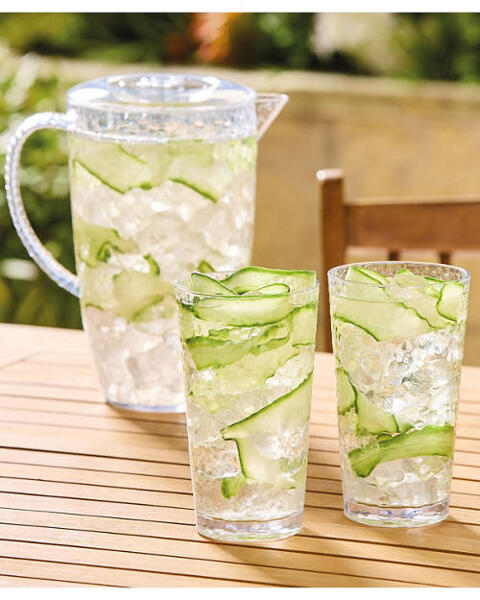 Plastic Jug and Glasses