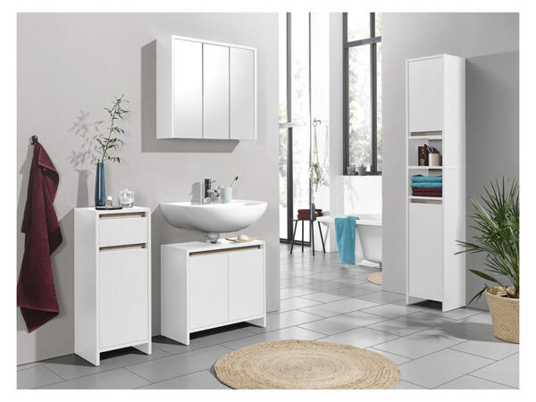 Bad-Seitenschrank "Oslo", mit Tür und Schublade, weiß