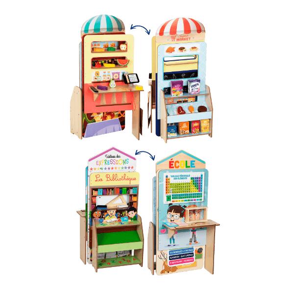 TOYLINO(R) 				Klappbares Rollenspiel aus Holz 2-in-1