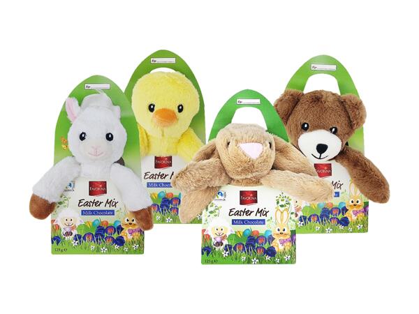 Soft toy with chocolate