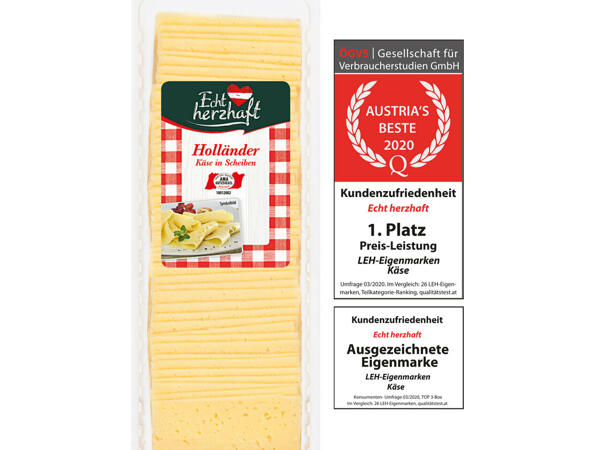 Käse nach Holländer Art in Scheiben