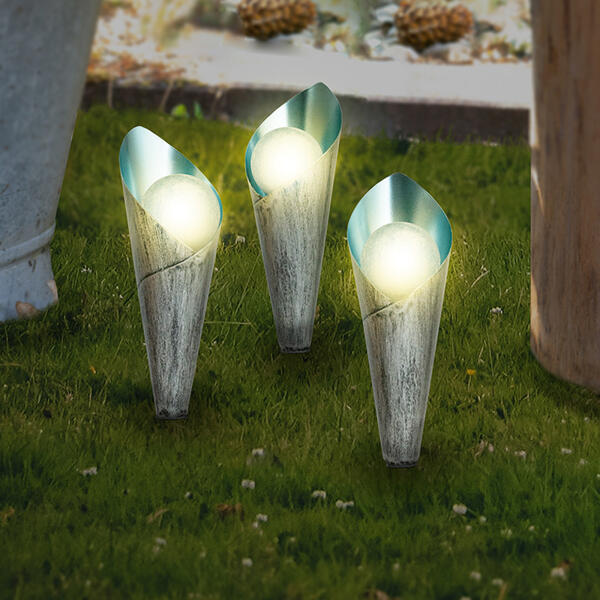 LED-Solar-Kelchleuchte 3er-Set