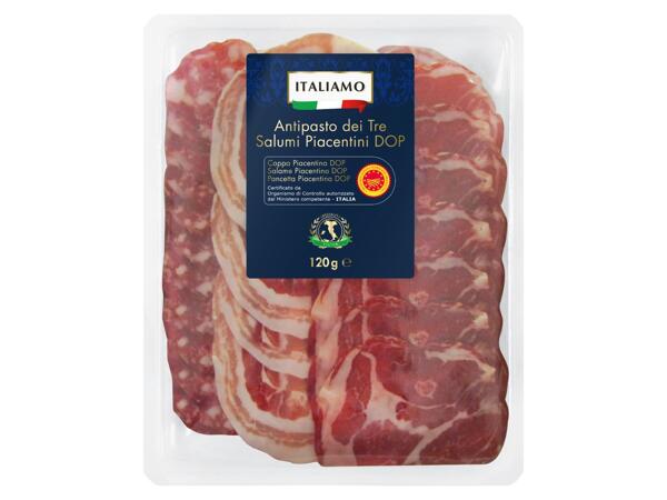 Antipasto dei Tre Salumi Piacentini DOP