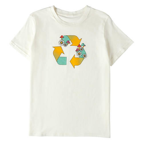 Ladies Earth Day Short Sleeve Graphic Tee - White, S