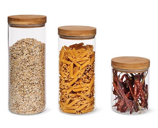 Crofton Glass Canister Set with Bamboo Lids - Aldi — USA - Specials archive