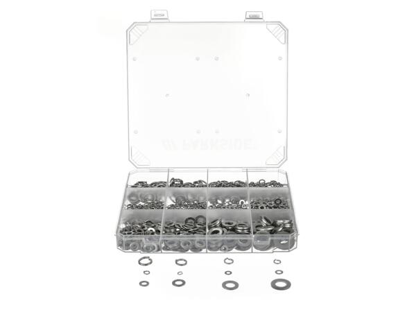 Assorted washers, shrink tubing or hose clips