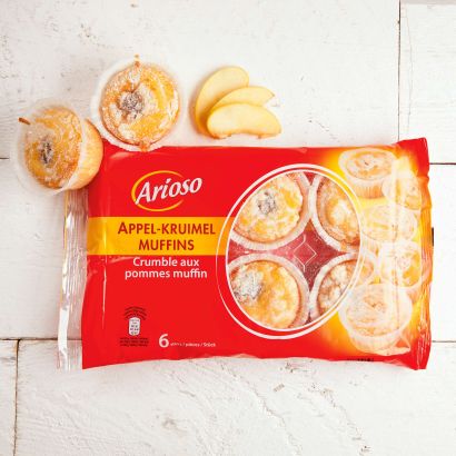 Muffins au crumble aux pommes, 6 pcs