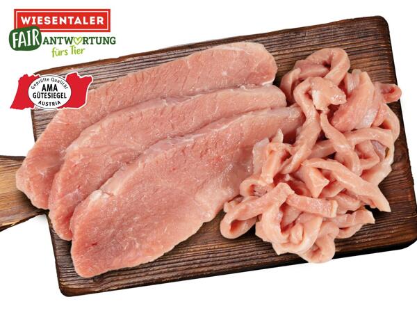 Frische Tierwohl Schnitzel oder frisches Geschnetzeltes
