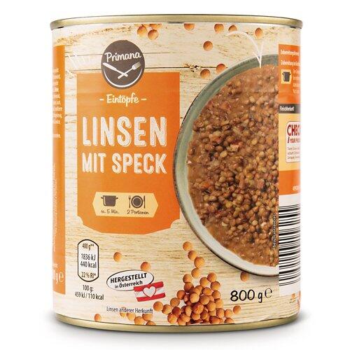 PRIMANA Winterliches Fertiggericht, Linse mit Speck
