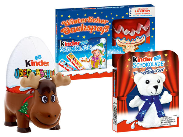 FERRERO Kinder Überraschung Eierbecher, Kinder Schokolade Keksausstecher, Fingerpuppe oder Handwärmer