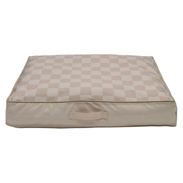 Heart to Tail Beige Checkers Indoor/Outdoor Cooling Pet Bed