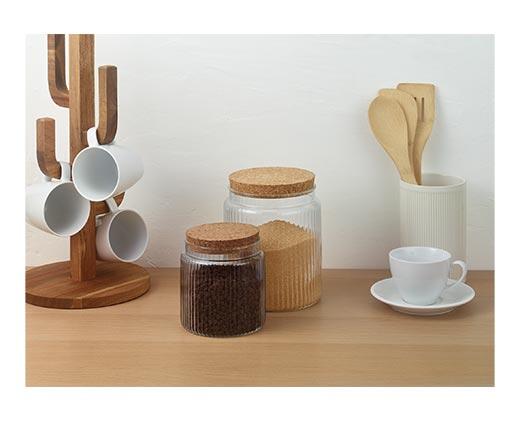 Crofton Ribbed Glass Canister Set