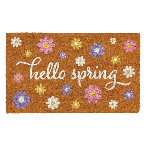 18" x 30" Spring Coir - Hello Spring Flowers