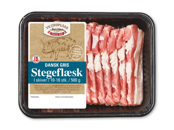 Dansk stegeflæsk i skiver