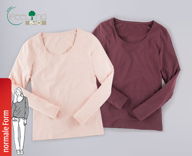 GREEN FEELING BIO Damen-Shirts, Baumwolle (Bio), Doppelpkg.