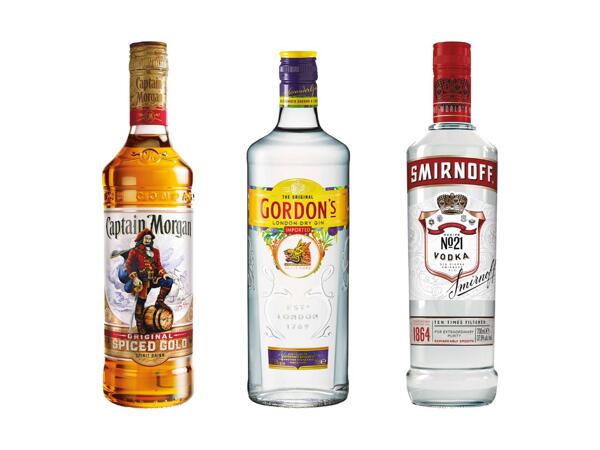 Gordon‘s gin, Smirnoff vodka eller Captain Morgan rom