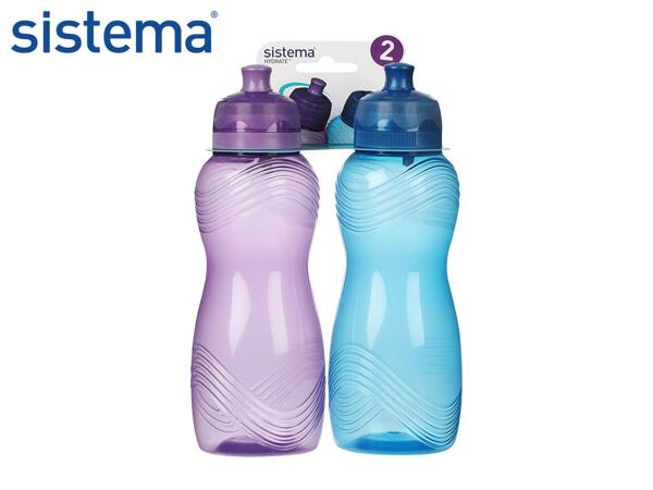 Sistema 600ml Wave Bottle - 2 Pack
