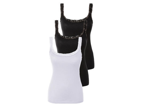 esmara(R) Damen Tops, 3 Stück, mit Spitze