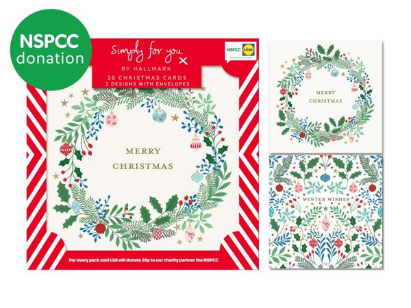 Simply For You NSPCC Classic Christmas Cards - 20 Pack