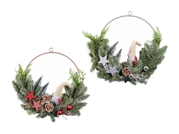Cercle de Noël décoré avec lutin