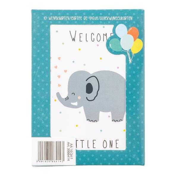 Wenskaarten met envelop, 8 of 10 st.