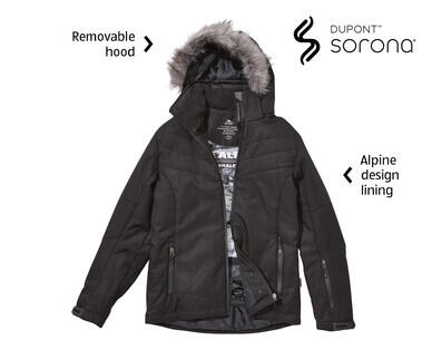Women's Ski Jacket – Black with Fur