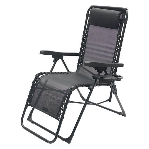 Folding Recliner Chair, Black