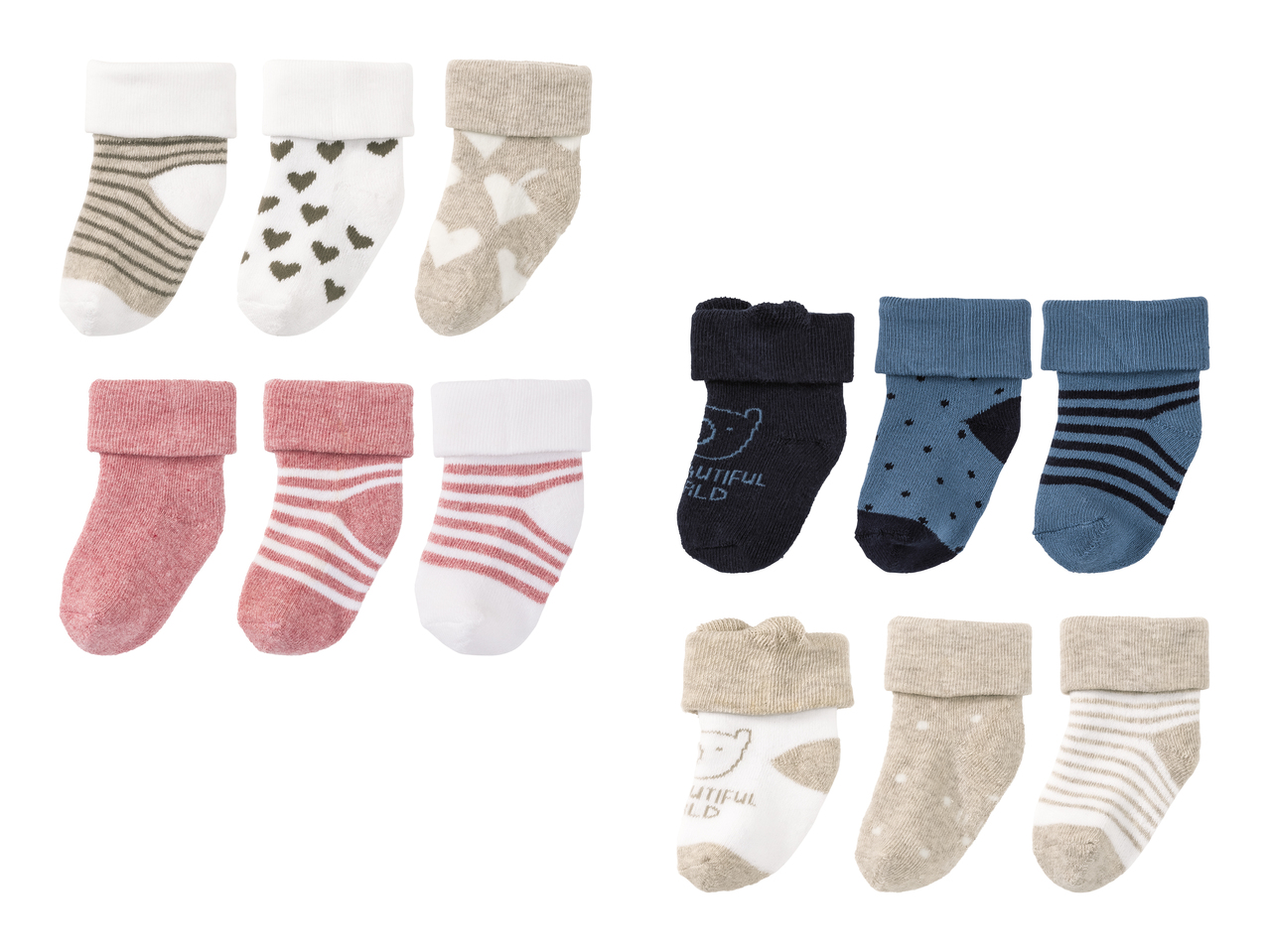 Socquettes pour bébé, 3 paires1