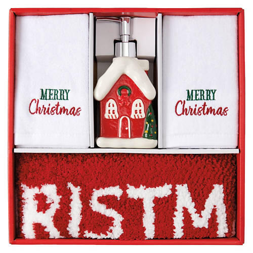 4 Pack Holiday Bathroom Set - Merry Christmas