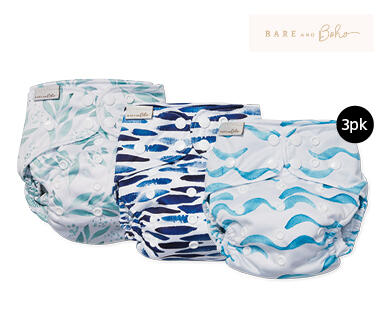 Bare and Boho Reusable Cloth Nappy 3pk