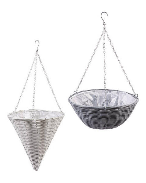 Faux Rattan Hanging Baskets