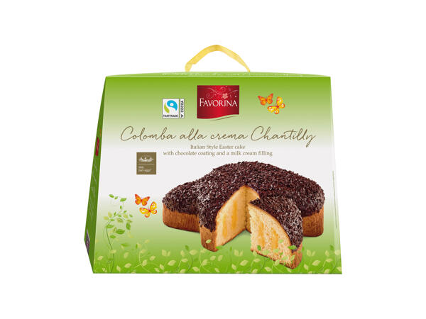 Colomba With Chantilly Cream And Dark Chocolate