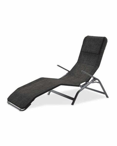 Dark Grey Reclining Sunlounger