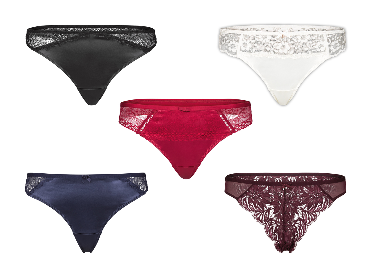 Strings en dentelle pour femme, lot de 21