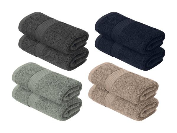 Serviettes de toilette en tissu éponge, set de 2 pièces