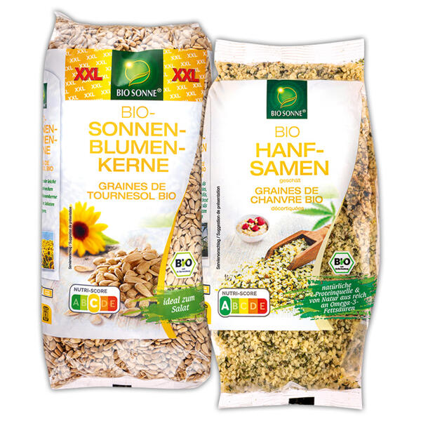 Bio-Sonnenblumenkerne XXL / Hanfsamen