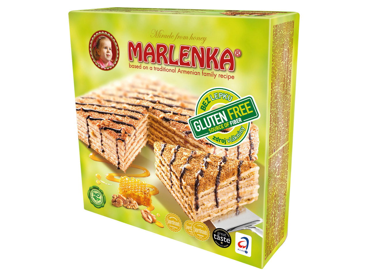 MARLENKA Glutenfreie Honigtorte mit Nüssen