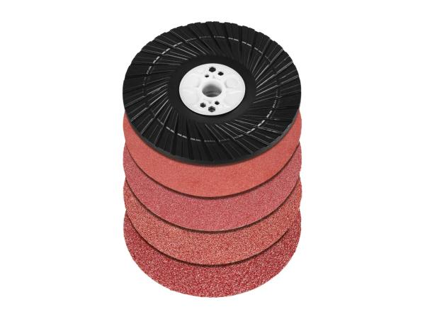 Parkside Fibre Disc and Backing Pad Set - 5 Piece Set