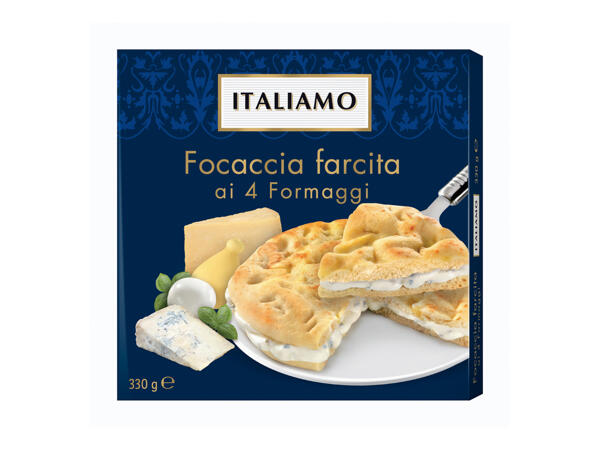 Filled Focaccia with 4 Cheeses