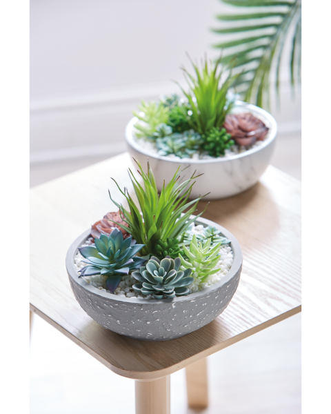 Artificial Plant in Marble Style Pot