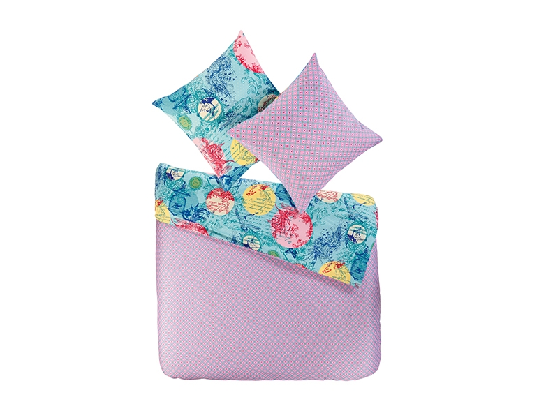 Housse de couette en coton et satin