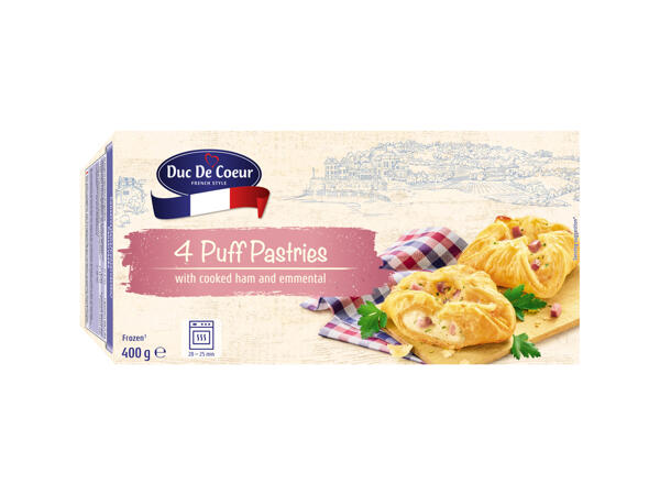 Puff Pastry Turnovers with a Ham and Goat's Cheese filling