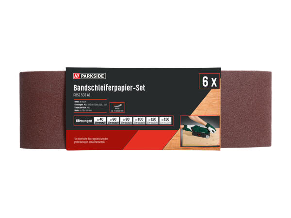 Lot de papier pour ponceuse à bande, 6 pièces
