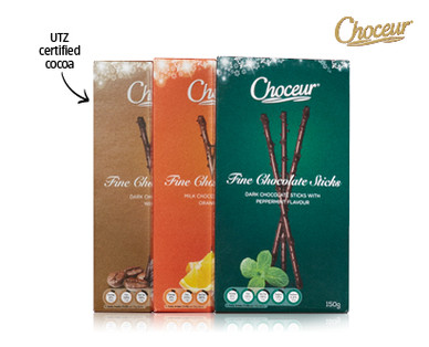 CHOCEUR FINE CHOCOLATE STICKS 150G