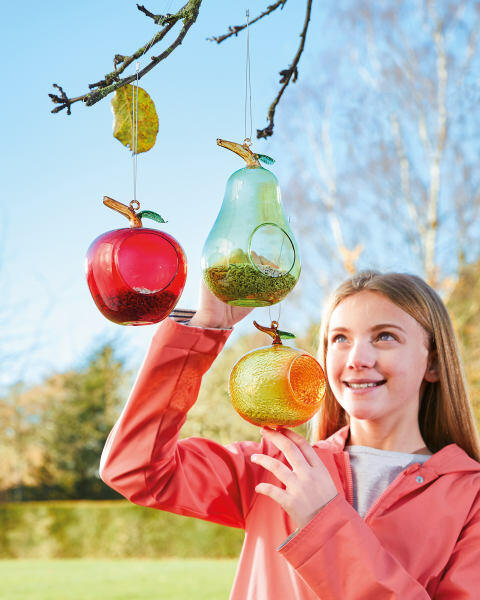 Apple Glass Bird Feeder